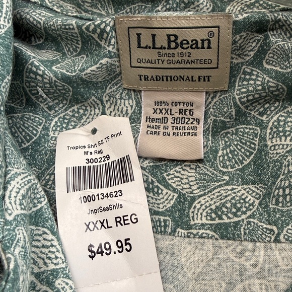 L.L. Bean Hawaiian Camp Shirt Short Sleeve Cotton NWT Men's Size XXXL - Picture 3 of 10